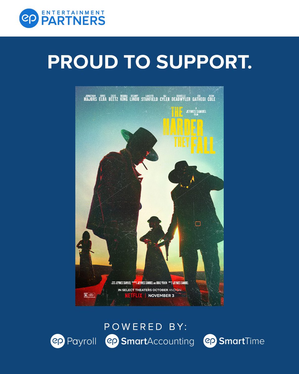 EntPartners's tweet photo. Ride into the weekend with the old gang, catch 'The Harder They Fall' on #Netflix.  

#EPpaid #payroll #SmartTime #SmartAccounting #weekendwatch https://t.co/3gZNkXaDPk