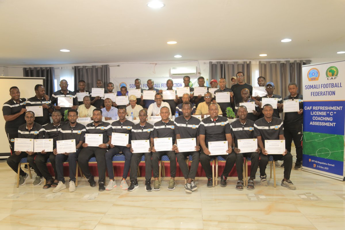 CAF Licenses C and B refreshment courses for Somalia end in Mogadishu somsoccer.so/english/articl…