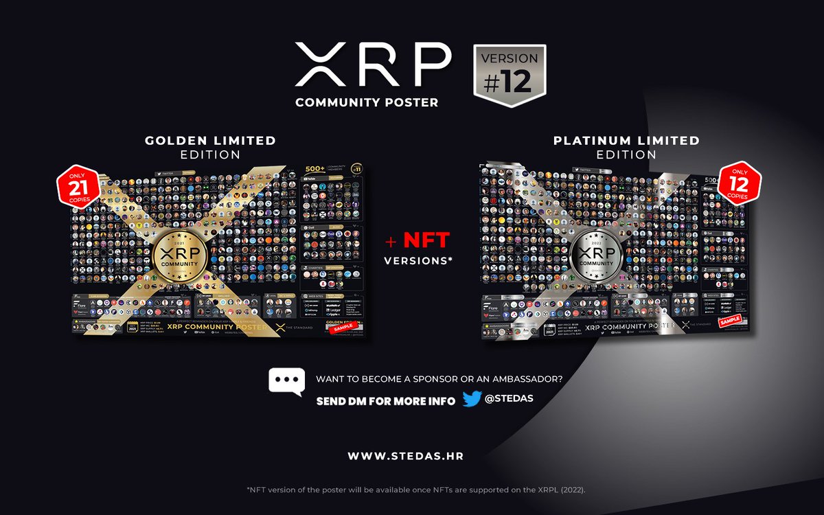 🎉Giveaway time🎁
👉200 XRP to 2 winners (each 100 XRP) 😍

Rules 👇
1) Retweet and like this post (XRP Poster #12)✅
stedas.hr/xrp-community-…
2) Follow <a href="/stedas/">XRP_Cro 🔥 AI / Gaming / DePIN</a>✅
3) Tag 3 friends✅

🗓️Winners will be announced on Nov 8, 2021