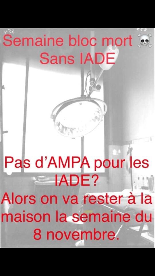 Collectif IADE Alsace (@iadealsace) on Twitter photo "On ne veut pas nous mettre en AMPA ? et bien on va rester a la@maison à partir de lundi 8 alors" #IADEenPratiqueAvancee #semaineNoireIade
<a href="/olivierveran/">Olivier Véran</a> <a href="/SNIA75/">SNIA : Syndicat Nal des #IADE</a> <a href="/Sante_Gouv/">Ministère de la Santé et de l'Accès aux soins</a> <a href="/JeanCASTEX/">Jean Castex</a> <a href="/TF1/">TF1</a> @France2tv <a href="/BFMTV/">BFMTV</a> "On ne veut pas nous mettre en AMPA ? et bien on va rester a la@maison à partir de lundi 8 alors" #IADEenPratiqueAvancee #semaineNoireIade
<a href="/olivierveran/">Olivier Véran</a> <a href="/SNIA75/">SNIA : Syndicat Nal des #IADE</a> <a href="/Sante_Gouv/">Ministère de la Santé et de l'Accès aux soins</a> <a href="/JeanCASTEX/">Jean Castex</a> <a href="/TF1/">TF1</a> @France2tv <a href="/BFMTV/">BFMTV</a>
