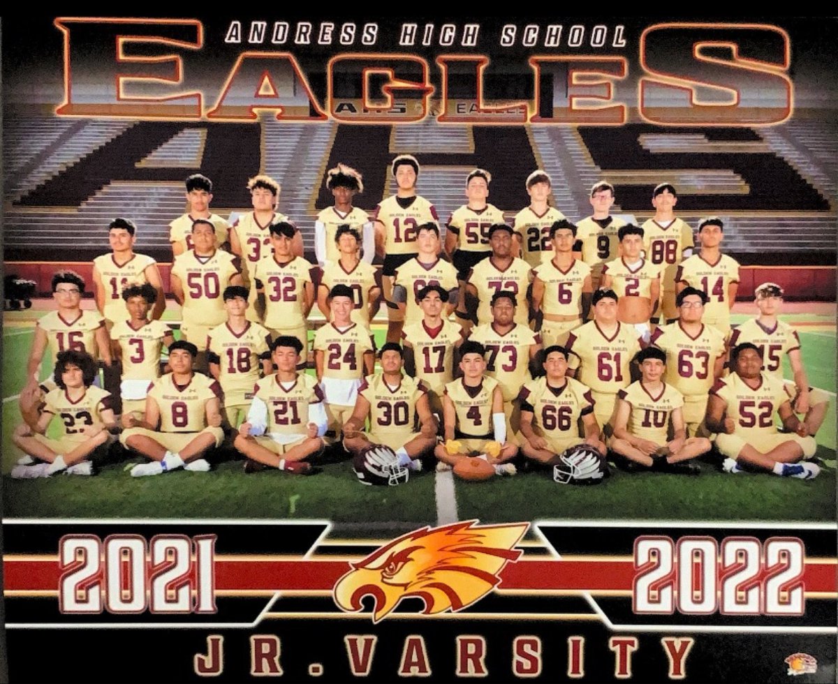 AndressFootball's tweet photo. π¨π¨CHAMPIONS ALERTπ¨π¨
A big congratulations to our Junior Varsity for bringing home the district championship! The Eagles are flying! @CoachTaylor_CT @EagleAndress
#WeAreAndress https://t.co/Zez1upa8uq