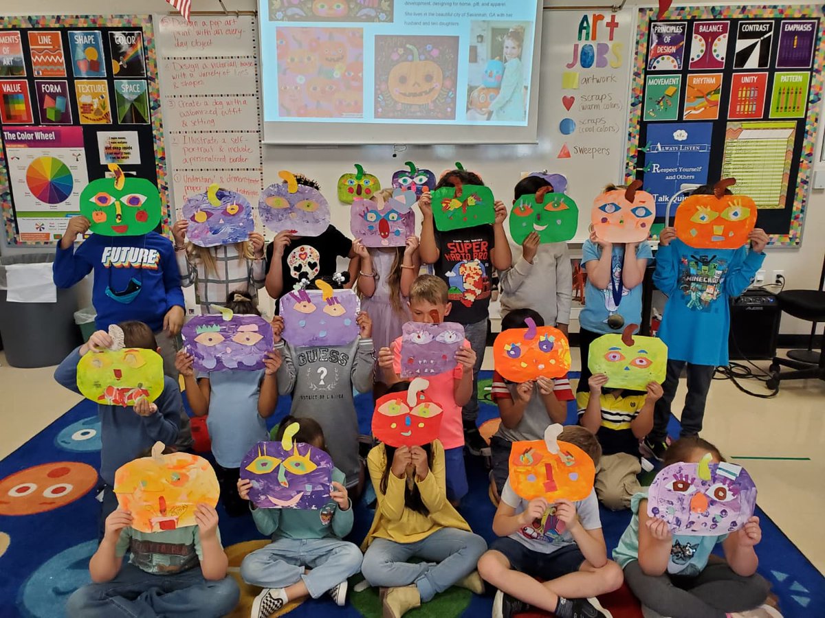 OAP_ART's tweet photo. 1st grade pumpkin collages inspired by contemporary artist Shannon Snow! @oapetersonNISD #oapbettertogether @ptapeterson @nisdfinearts https://t.co/AF1vIMKt9z