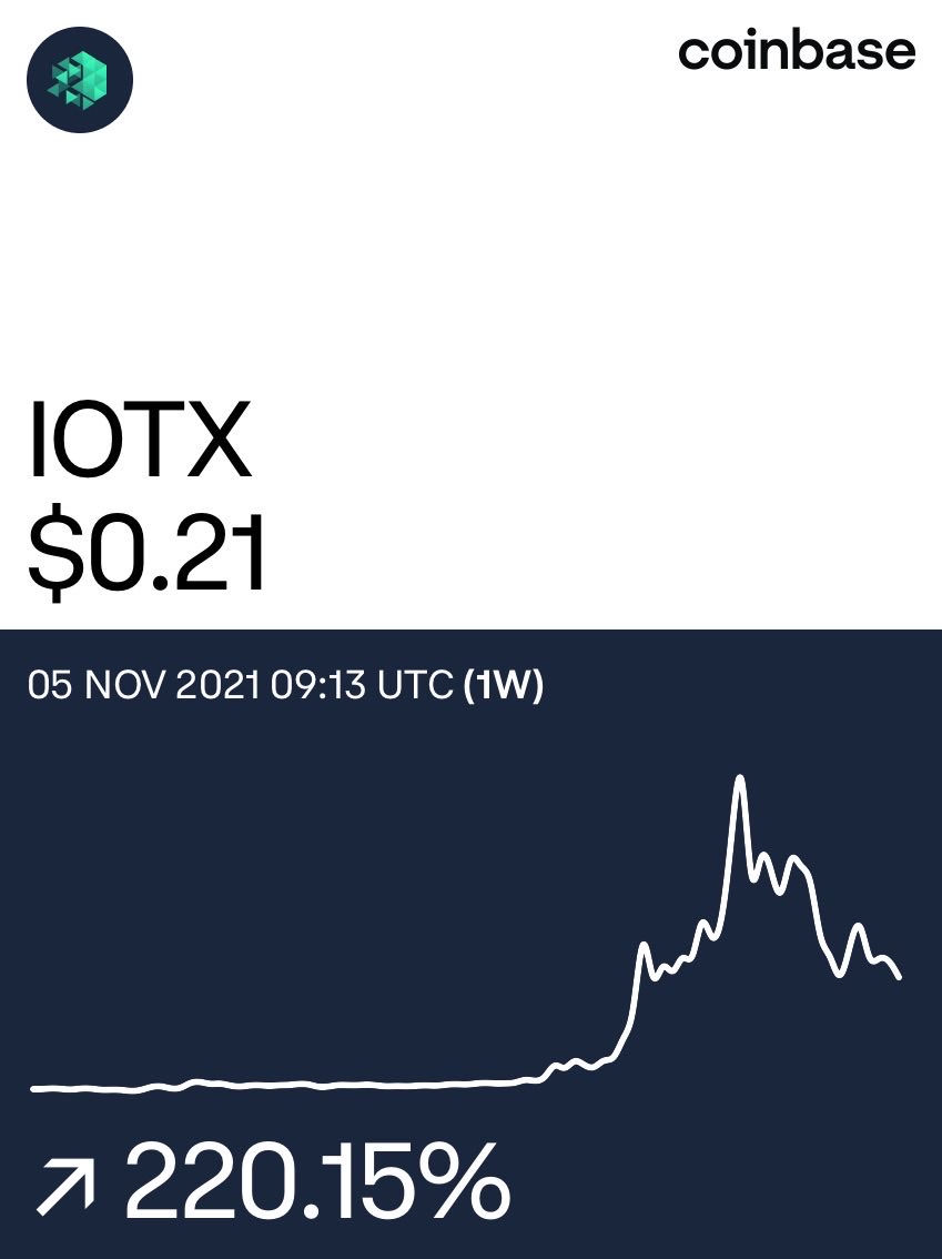 KiessSteven's tweet photo. IoTeX on @Coinbase: https://t.co/7z18QlGNll https://t.co/mT2r4nhcHx