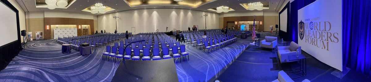 JudsonU_WLF's tweet photo. The stage is set! #WLF2021 with Gen. Petraeus begins at 7 p.m. https://t.co/soUE5b7SNB