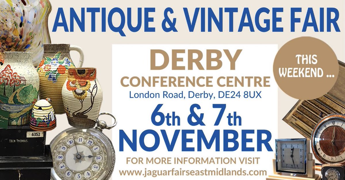 THIS WEEKEND ... Antique &amp; Vintage Fair at <a href="/ConferenceDerby/">Derby Conference Centre</a>  #antiques #vintage #whatsonderby