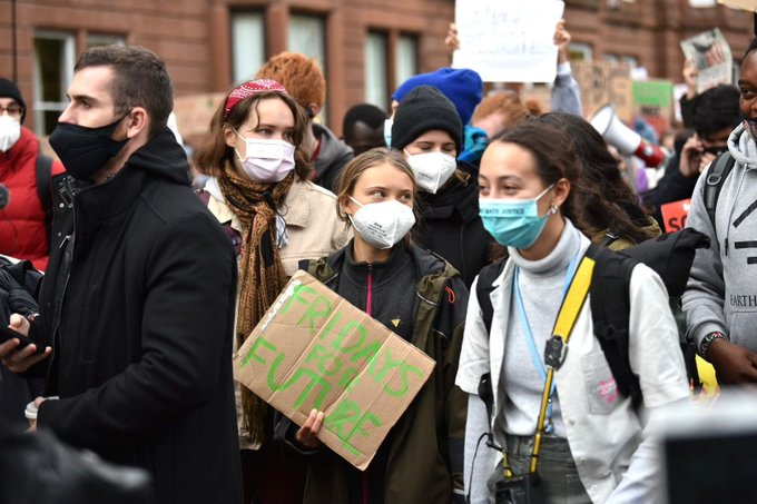 DanChurchAid's tweet photo. DAY 6 #COP26
Pictures from today's #FridayForFuture demonstration in Glasgow at @COP26
@ACTAlliance participated along with @GretaThunberg and thousands of others calling for #climatejustice and #maxaction now! https://t.co/DTRimJTEvD