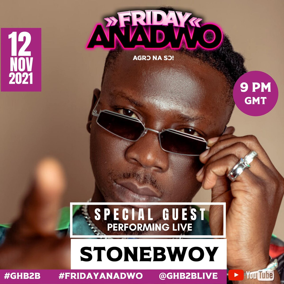 ISSA BIMM NATION TAKEOVER🇬🇭! #1GAD 

On Friday 12th of November the GHB2B Family will be joined by a very special guest! - <a href="/stonebwoy/">THE TORCHER</a> will be in the building🤪😈

We hope to see you there, Agro Na so vibe from 9pm💃🏾🥳

#ghb2blive #stonebwoy #stonebwoyb