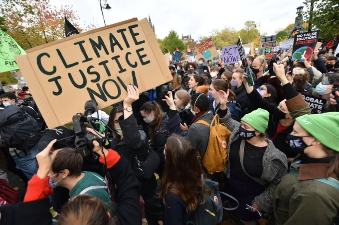 DanChurchAid's tweet photo. DAY 6 #COP26
Pictures from today's #FridayForFuture demonstration in Glasgow at @COP26
@ACTAlliance participated along with @GretaThunberg and thousands of others calling for #climatejustice and #maxaction now! https://t.co/DTRimJTEvD