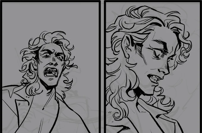 man I'm gonna miss drawing Paxton's beautiful hair. inking issue 10 of Witchblood today! 