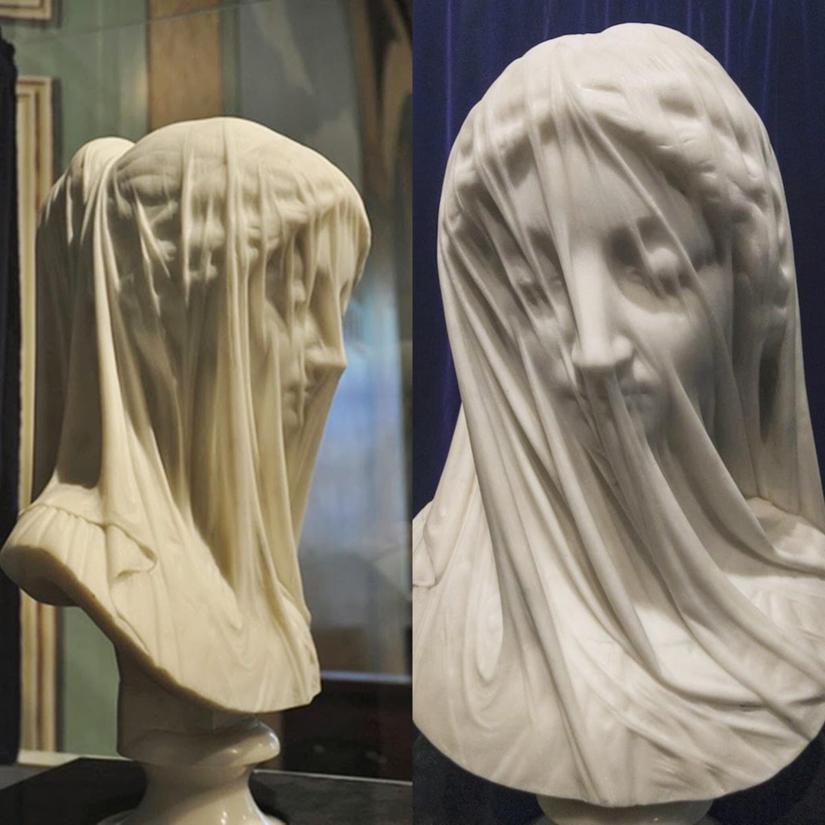 Arteymas_'s tweet photo. La escultura de mármol 'Virgen con velo'. Esculpida en el siglo 19 por Giovanni Strazza. Extraordinario efecto de transparencia https://t.co/QvywpYTkI6