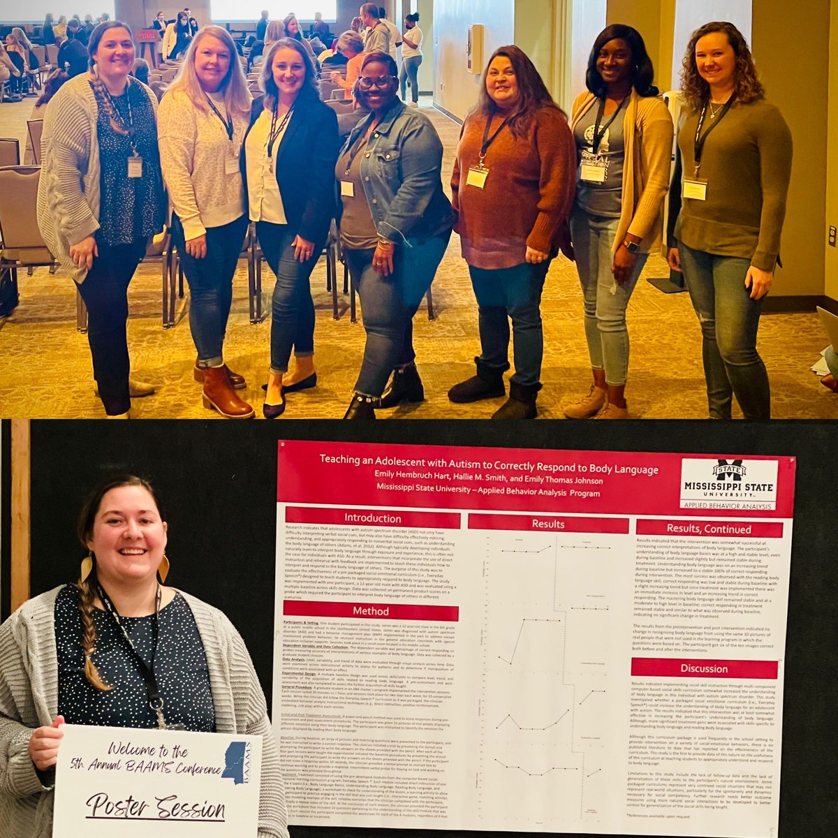 letstalkspeded's tweet photo. We are grateful for all the learning that happened at the BAMMS conference this year. Our Behavior team is growing on personal and professional levels! Proud to see our very own @Emily_HartDCS present her poster today! #teamdcs #MSUABA #behaviorimpactsbehavior @baamsinfo https://t.co/SfI6BRKVeY