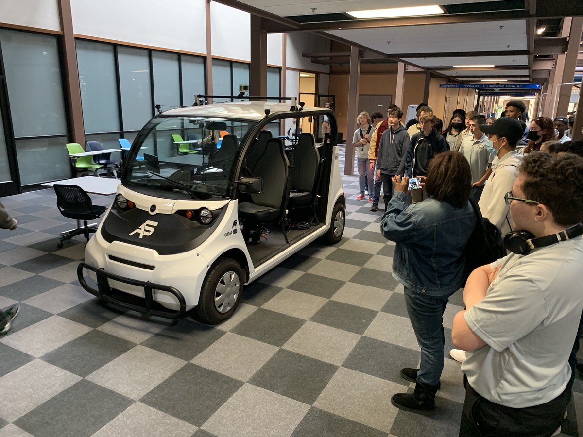 KISDWIT's tweet photo. KCAL WIT had a fantastic tour of the @UNTEngineering Discovery Park today! Autonomous Vehicle, Digital Cadaver, Amazing Materials Science and Manufacturing labs, and an Awesome Faculty made this an exciting and eye opening look at what’s next for soon to be KISD grads! #KISDCTE https://t.co/N2PbNzkCVS
