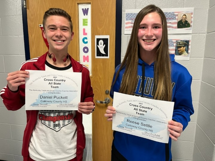 Congrats to Daniel Puckett and Reese Settle for being named to the 2021 Kentucky Cross Country All-State Team! #callowayschools
