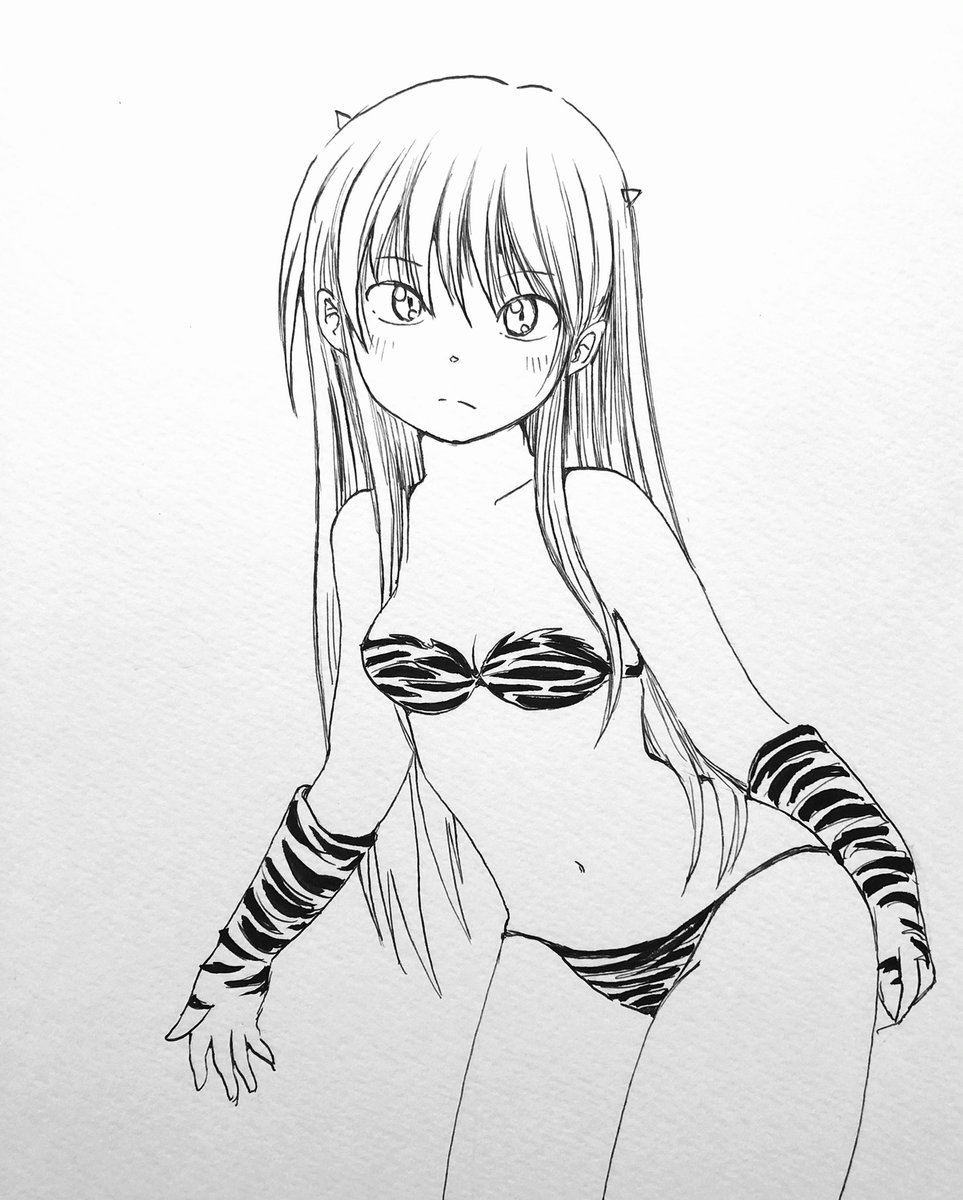 #皆さん線画と塗った後を見せてください 