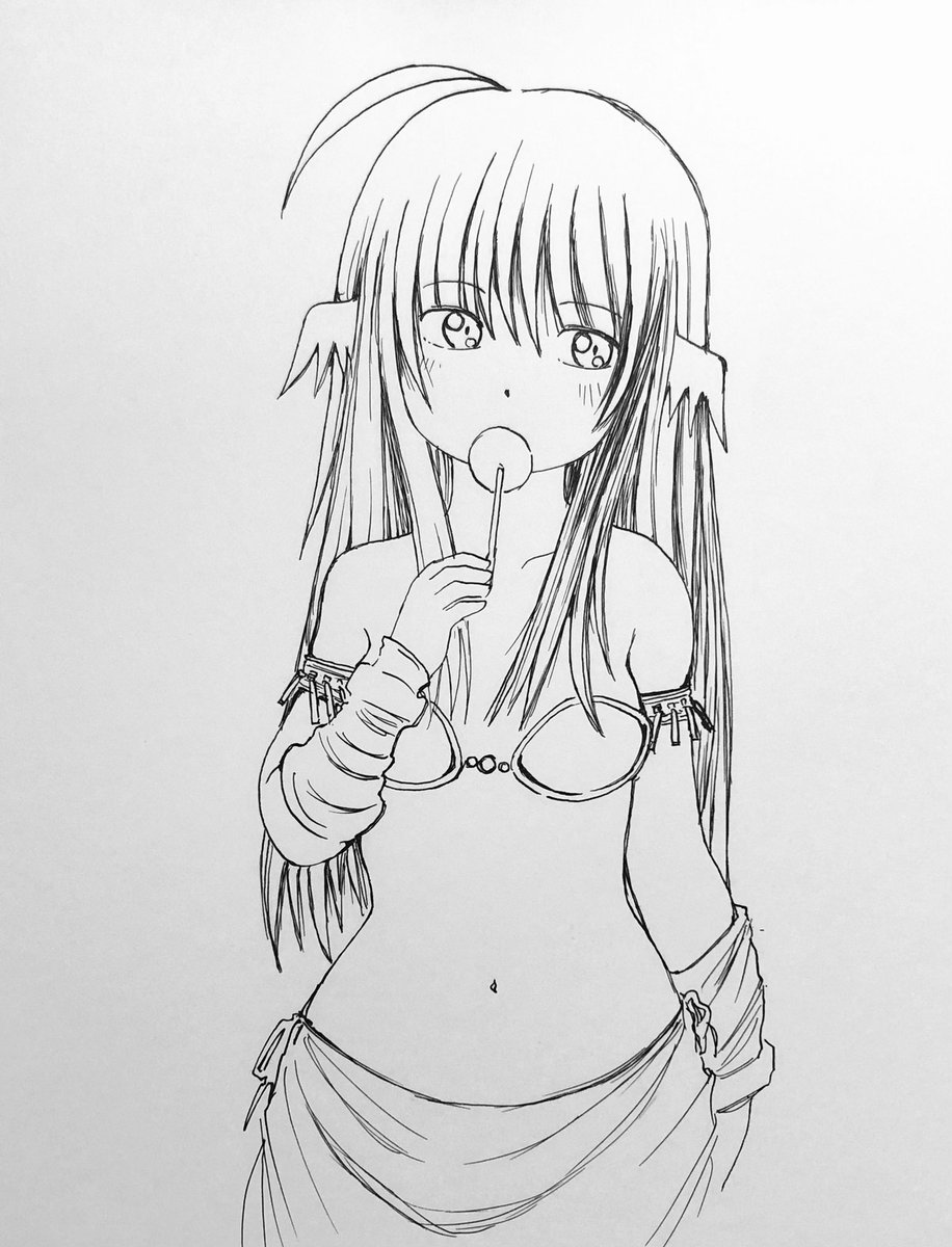 #皆さん線画と塗った後を見せてください 