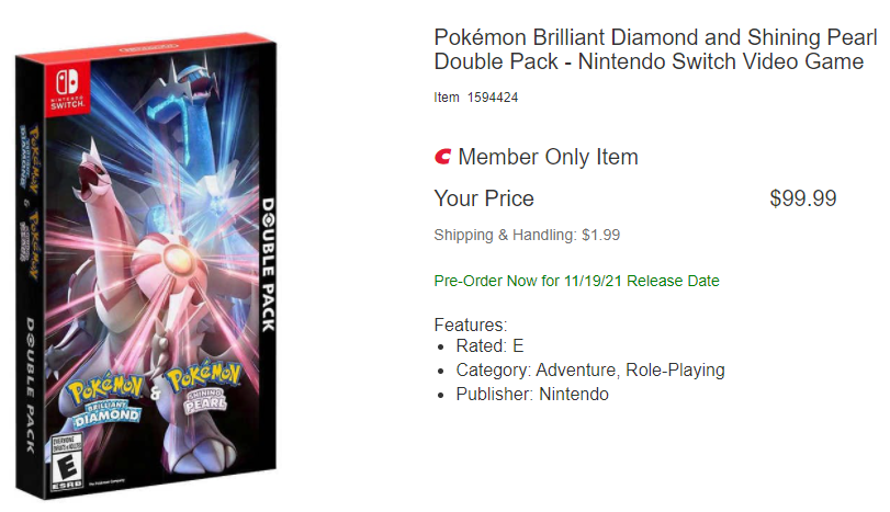 Pokémon Brilliant Diamond & Pokémon Shining Pearl Double Pack
