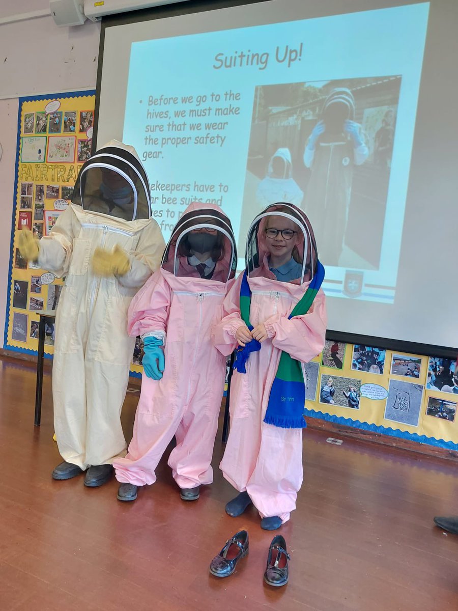 stniniansbio's tweet photo. Fantastic experience for our @stninianshigh beekeepers as they visited @OLM_Primary today to tell the pupils about the beekeeping course and explain the importance of bees as pollinators #WorkingTogether #YoungPeople @BeeologyEd @RoyalSocBio 🐝 #CreatingaBuzz #COP26 https://t.co/Y7lk4F3EyN