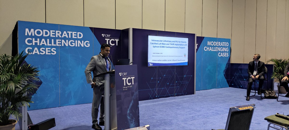 hassan_alharbi's tweet photo. So grateful to have had the opportunity to present my work with colleagues at @TCTConference #TCT2021 on IVL and PCI LM with TAVR implantation ,upfront ECMO https://t.co/U1C9jXnnh2