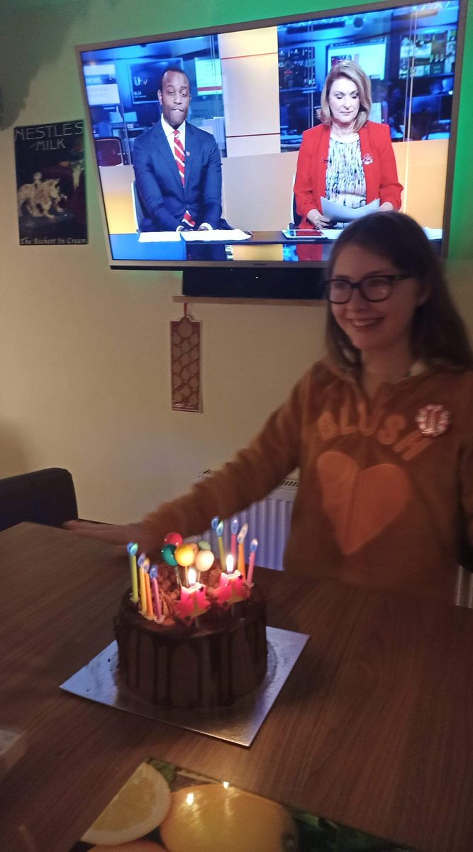PixelShorts's tweet photo. When it's your daughter's birthday and @ITVGranadaGamal watches longingly, wanting a piece of the cake 🤣

#itv #nocakeforyou https://t.co/FChIr59D5J
