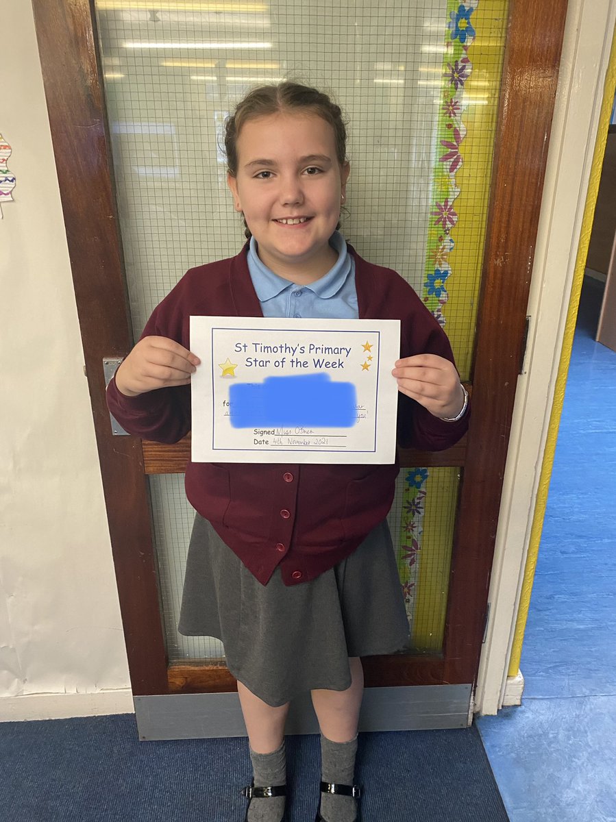 MissOBrien19's tweet photo. It was my greatest pleasure today to hand over the certificates of the week. 😊 Congratulations C and E. Hardworking, respectful and kind. 🌟🌟@StTimothysG41 https://t.co/iA0OjQtOwk