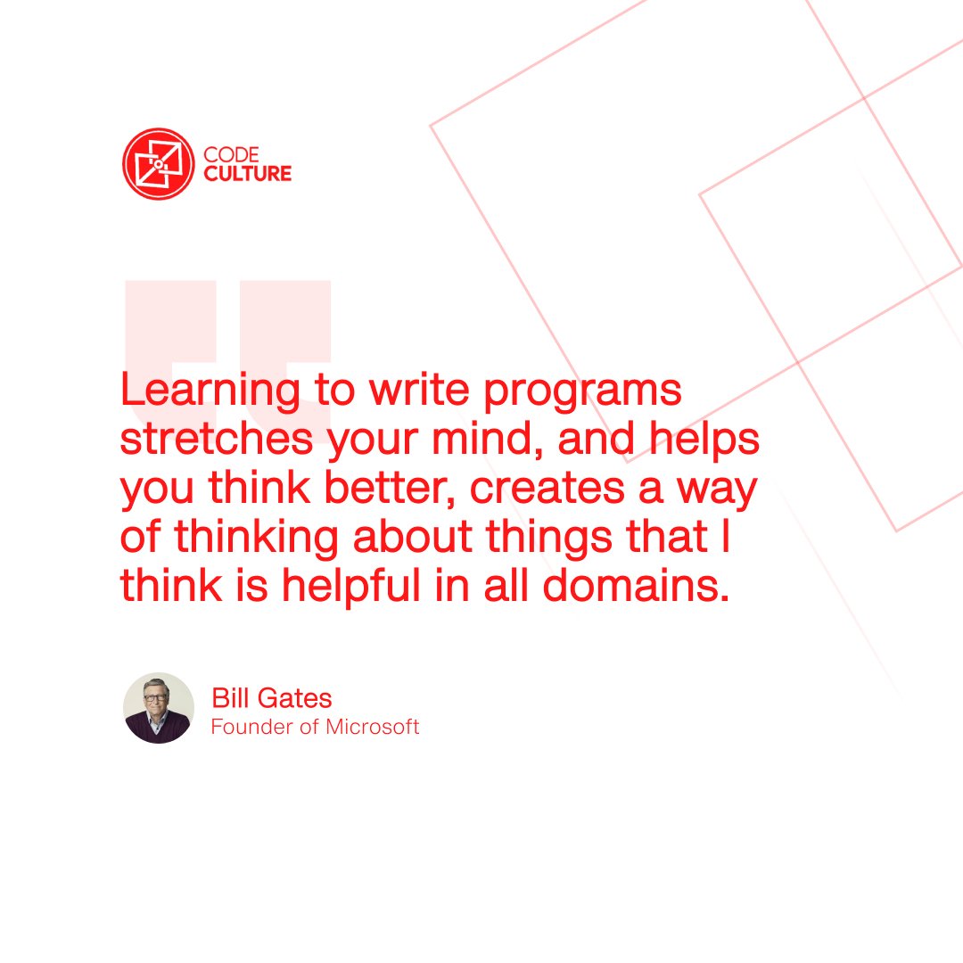 CodeCulture02's tweet image. Problem solving includes changing the narrative of no we see things from another perspective 👌

 Technology brings you closer to that understanding ✔

#Quote by @BillGates

#codeculture #AI #Python #DigitalTransformation #100DaysOfCode #tech #NodeJS  #BigData #Analytics #Cloud