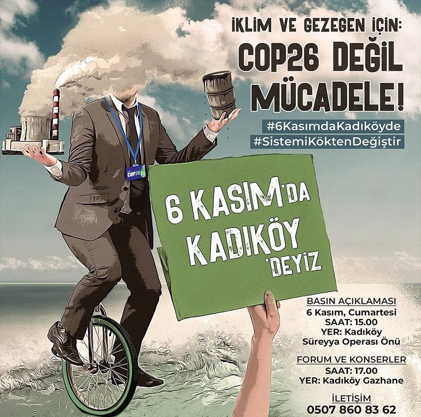 #6kasımdakadıköyde Gazhane’de  şarkılarımızı iklim, gezegen ve sizin için söyleyeceğiz 🌳 17.00 da bekliyoruz! #iklimadaleti #iklimacil @asenaakan_ @ceydaozbasarel @idilmesemusic #SistemiKöktenDeğiştir