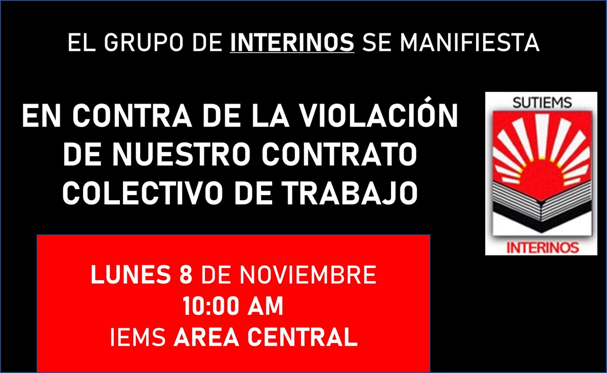 interinosIEMS's tweet photo. En base a lo acordado por las autoridades del @IEMS_CDMX , y en la que también estuvieron algunos miembros del comité @sutiems , nos vemos el próximo lunes 8 de noviembre. https://t.co/psbPzKFs9C