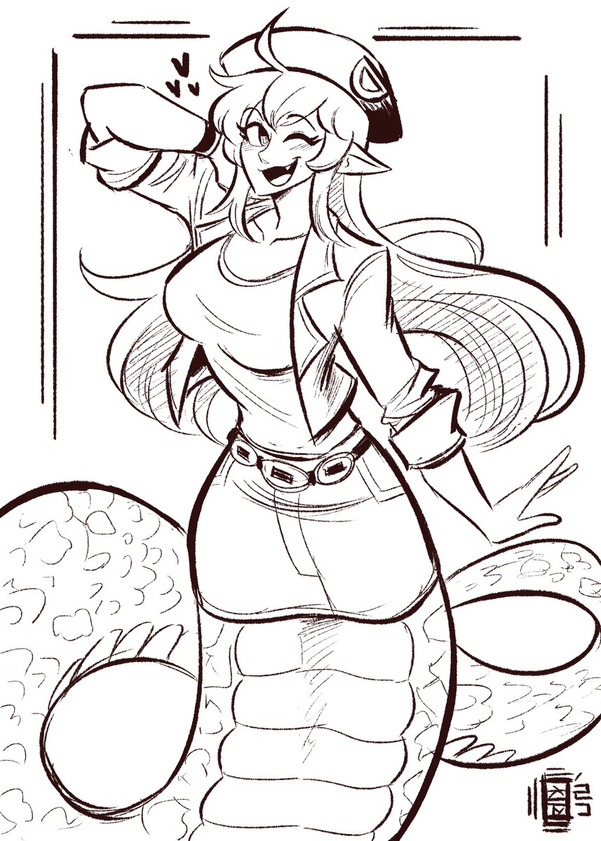 Some more sketches ft. Korone, Annette in Raven's fit, and Miia from monster musume 