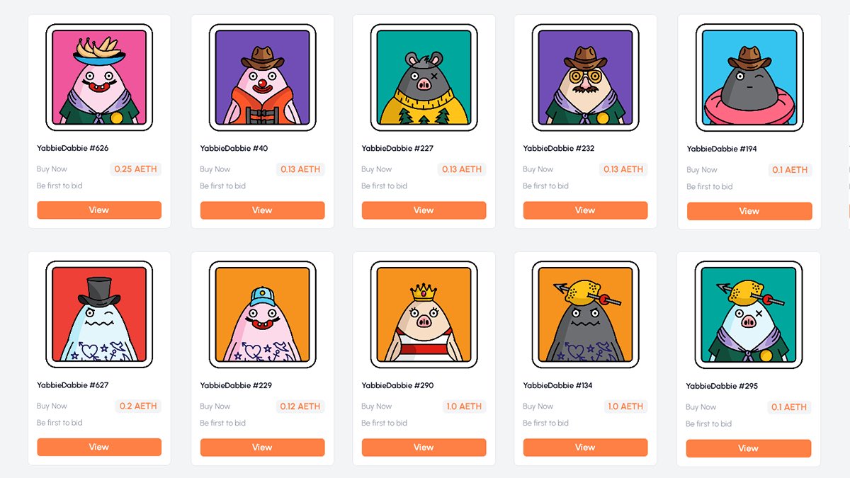 Bid, buy and sell our featured collection of Yabbie Dabbies on @outoforbitnft 

#NFTcommunity #NFTart #Arbitrum #NFTNYC2021 #nftcollector #nftcollectibles #nftnyc