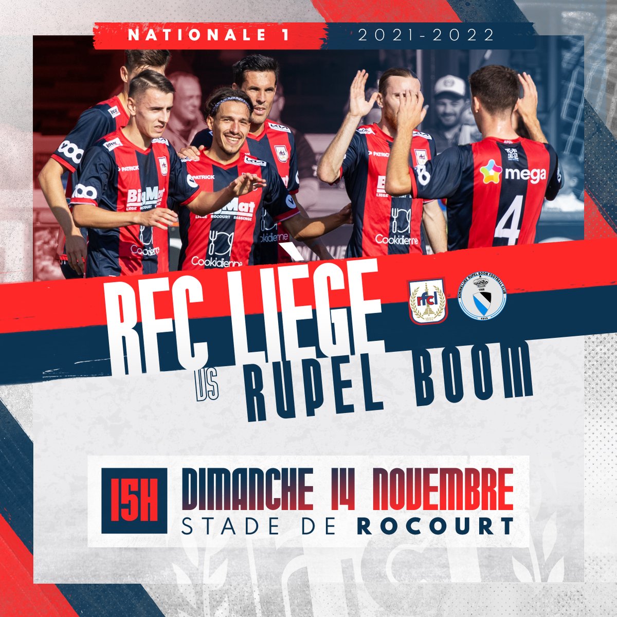 rfcliege's tweet photo. 🔥 JOUR DE MATCH ! 🔴🔵

🆚 K. Rupel Boom FC
🏟️ Stade de Rocourt
🏆 Nationale 1
⏰ 15h00
📲 #RFCLBoom

🌐 Billetterie en ligne : https://t.co/ebVZg20n5L
✅ Guichets ouverts dès 13h30
⚠ Covid Safe Ticket obligatoire https://t.co/49H3QHn205