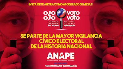 AsocNacApodElec's tweet image. Inscríbete en apoderados-electorales.cl y únete a nuestra red para defender a nuestra PATRIA en las urnas!!
Mientras más seamos, mas ganamos!!
Un ojo, un voto