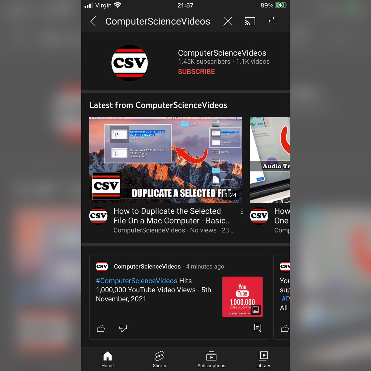 ComputerVideos's tweet photo. #ComputerScienceVideos Hits 1,000,000 YouTube Video Views - 5th November, 2021
————
#ANewMilestone #YouTubeAchievement #1MillionViews #YouTubeChannel2021 #EducationMatters #ComputerScience #SoftwareEngineering #ITTechSupport https://t.co/DqNMmLfg96
