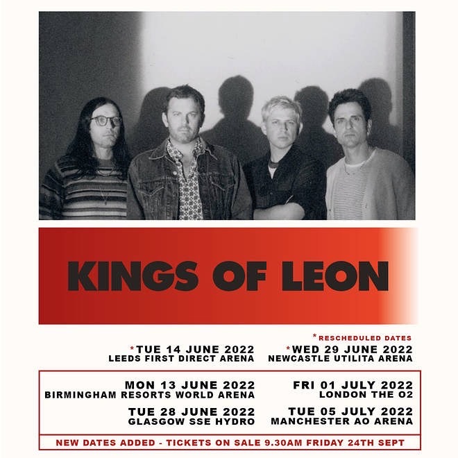 hypewing's tweet photo. Kings of Leon has announced a new set of tour dates in support of their latest album, When You See Yourself. You can find all these new and rescheduled tour dates, as well as ticking information, right here on #Hypewing!

https://t.co/7oTO9GVjn8
@kingsofleonband #supportlivemusic https://t.co/jSml1LFrl1