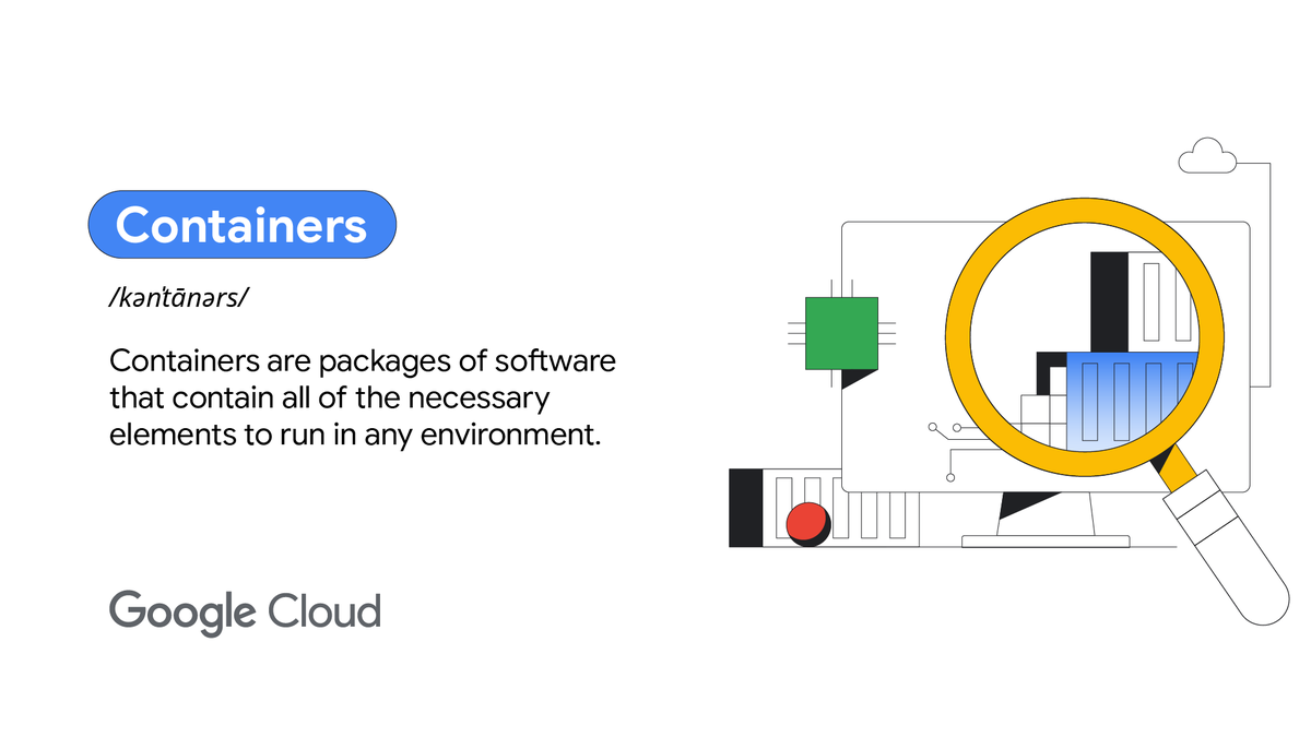 googlecloud's tweet photo. Word of the day: Containers

Learn why everything at Google runs in containers—from Gmail to YouTube to Search → https://t.co/azdxmLkW67 https://t.co/u2oUjZoYQA