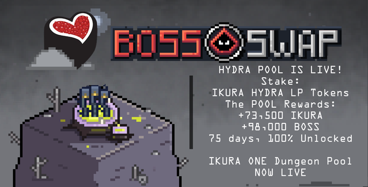 BossSwapFinance's tweet photo. #BossAnnouncement 🎉

$IKURA $HYDRA POOL Now Available for Staking
$IKURA $ONE Dungeon now LIVE Earn $BOSS 😍

Celbrating our newest partnership by doing a #CryptoGiveAway for $200 BOSS but you need to:

👍LIKE
🔄RETWEET
🙏FOLLOW
TAG 3️⃣ FRIENDS

#harmonyprotocol #YieldFarming https://t.co/tOEBG79TEh