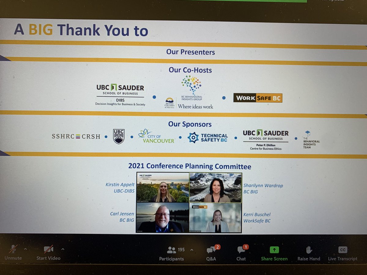 IAmCarlJensen's tweet photo. Wow! What a day at #BIGDifferenceBC! Kudos to Kirstin Appelt &amp; the planning committee, volunteers, @mhallsworth, presenters &amp; ALL OF YOU, the 1,200+ registrants from 52 countries for helping make this the #BestDayEver! See you in 2022 on Nov 4! #behavioralinsights #besci #BCBIG https://t.co/5aBFbBAEfk