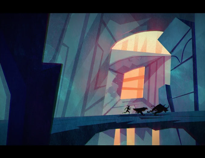 found some more sketches for this. I guess at some point there was a third character in the maze, or something 🥴 not gonna lie I just wanted to draw weird building at the time 