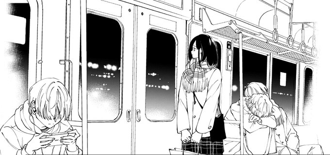 [原稿進捗] 楽しく描いた右奥の二人がフキダシで隠れてしまうのが悔しいぜ😭手前の子はSwitch抽選当たってくれ～って思いながら描いたよ。本体もっとおデカイよ、絵はフィクションかましてっからよ👍
使用させていただいた素材⇒https://t.co/iP8BxTKupl
とても助かりました✨ 