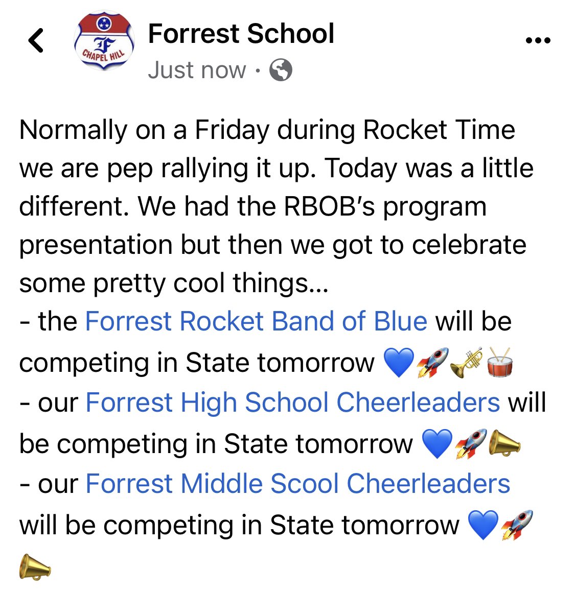 Forrest_Rockets's tweet photo. Needless to say we have so much to be proud of at Forrest!! Keep doing BIG things kids!! #G2BAFR 💙🚀❤️ https://t.co/OhPPZzvrrS