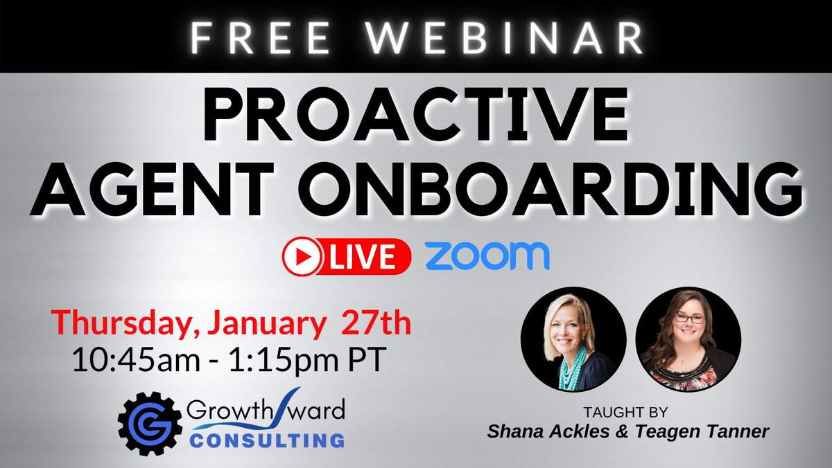 Growthward's tweet photo. How do you attract talent w/o chasing them?
What if you were proactive about every step of the process? 
Join us on January 27th at 10:45am PT as we discuss our proven strategies that will transform your onboarding process into a well oiled machine &amp; increase agent retention. https://t.co/JR6xdqC8R4