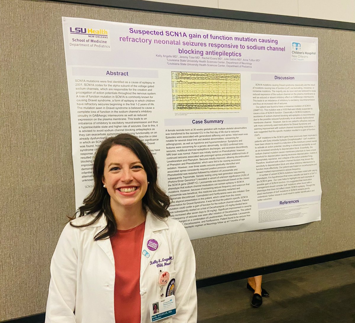 <a href="/RachelEvansMD/">Rachel L. Evans, M.D.</a> and <a href="/KellyAngelleMD/">Kelly Angelle</a>  presenting their research at LSU Pediatrics Research Day!