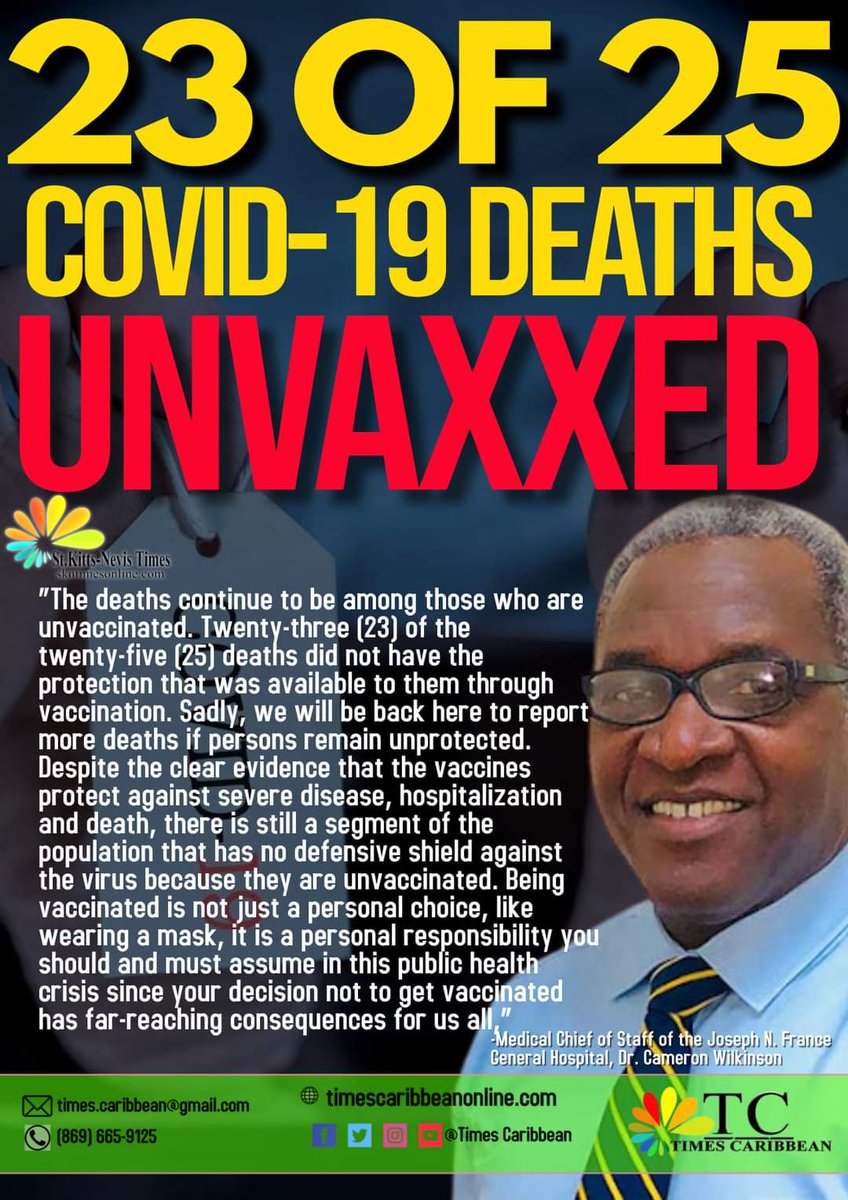 timothyharriskn's tweet photo. Dr Cameron Wilkinson confirms that #vaccination is the #bestprotection

Read more at Times Caribbean Online https://t.co/QrbsYjl7rS https://t.co/i76dHDjo7l