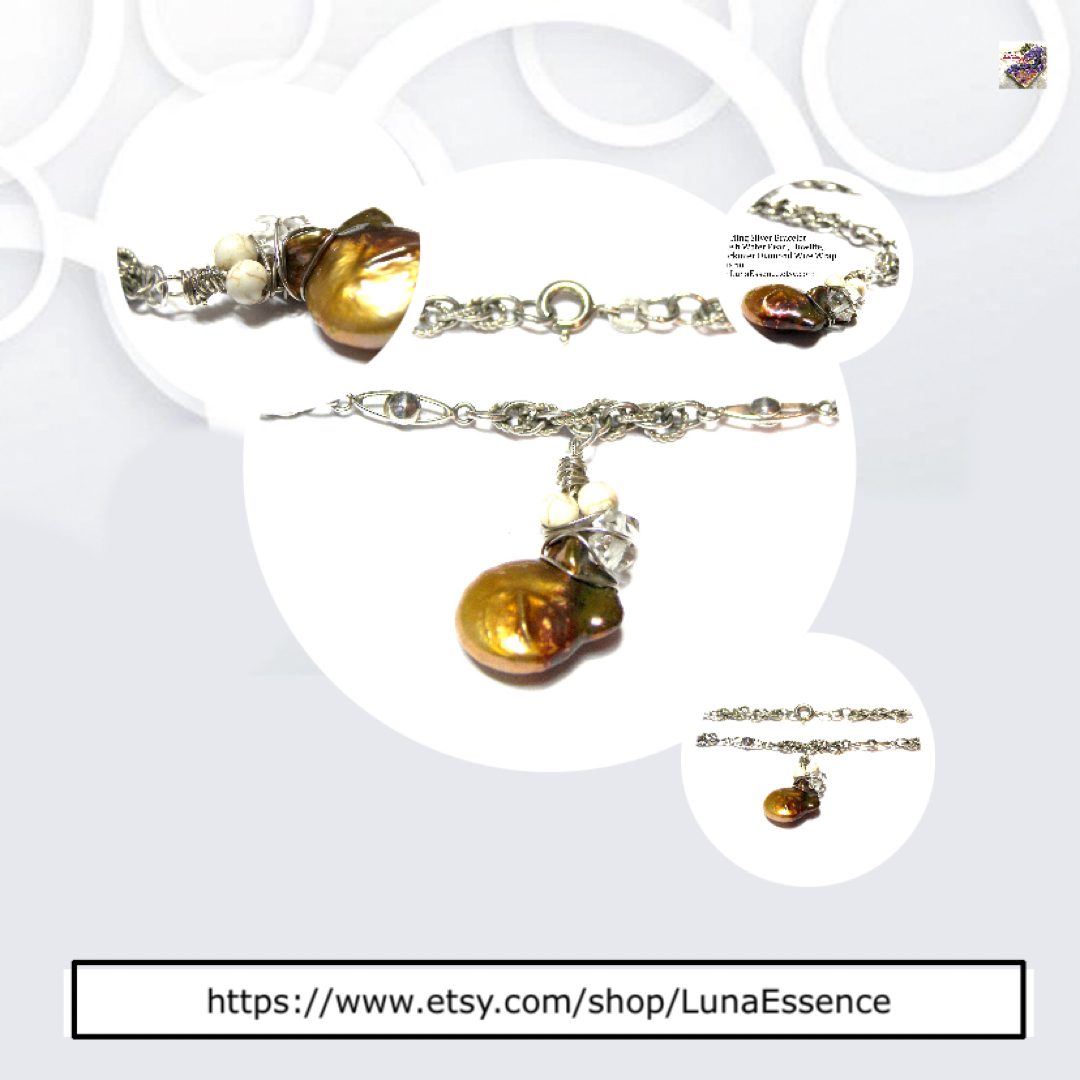 Sterling Silver Diamond Charm Bracelet On Sale #HerkimerDiamond #PearlCharmBracelet 
Buy here etsy.com/listing/652580…