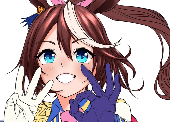 色塗り。とりあえず顔と髪だけ。
#wip #トウカイテイオー 
