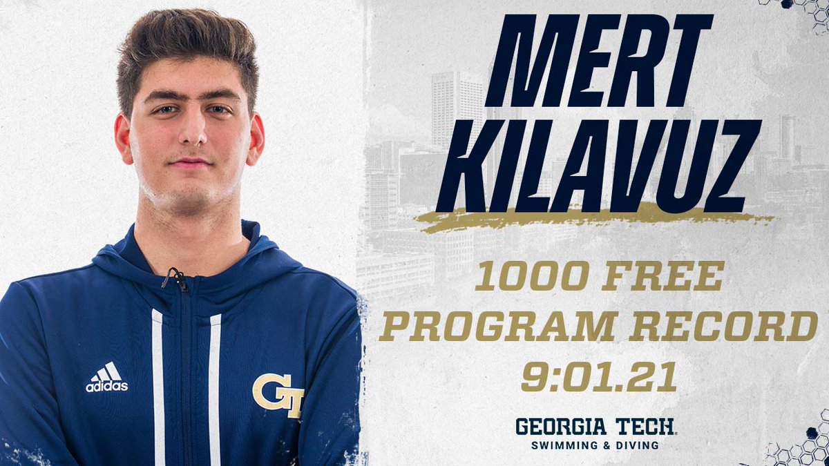GTSwimDive's tweet photo. Mert Kilavuz has set a 𝙥𝙧𝙤𝙜𝙧𝙖𝙢 𝙧𝙚𝙘𝙤𝙧𝙙 in the 1000 free. The 1000 free record has stood since 2003.

Congrats, Mert!👏👏👏

Read about it and the rest of the meet here: https://t.co/VWEoLQQQCA

#TogetherWeSwarm https://t.co/vmkTmntzS2
