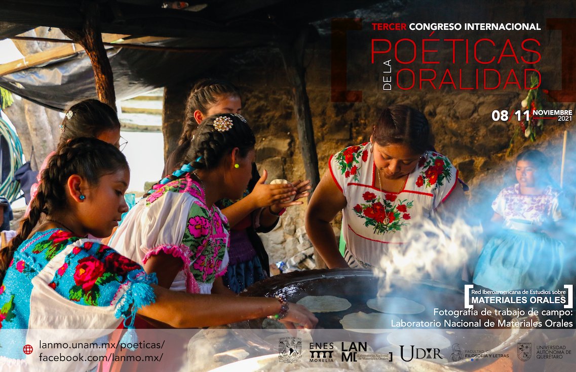 lanmo_mx's tweet photo. 3º Congreso Internacional Poéticas de la Oralidad
Síguelo del 8 al 11 de noviembre a través de las redes del LANMO.
#México, #Brasil, #España, #Argentina y #Colombia.
#poeticasdelaOralidad #Congreso #Oralidad #LANMO #RIEMO https://t.co/EhuDtR2O3y