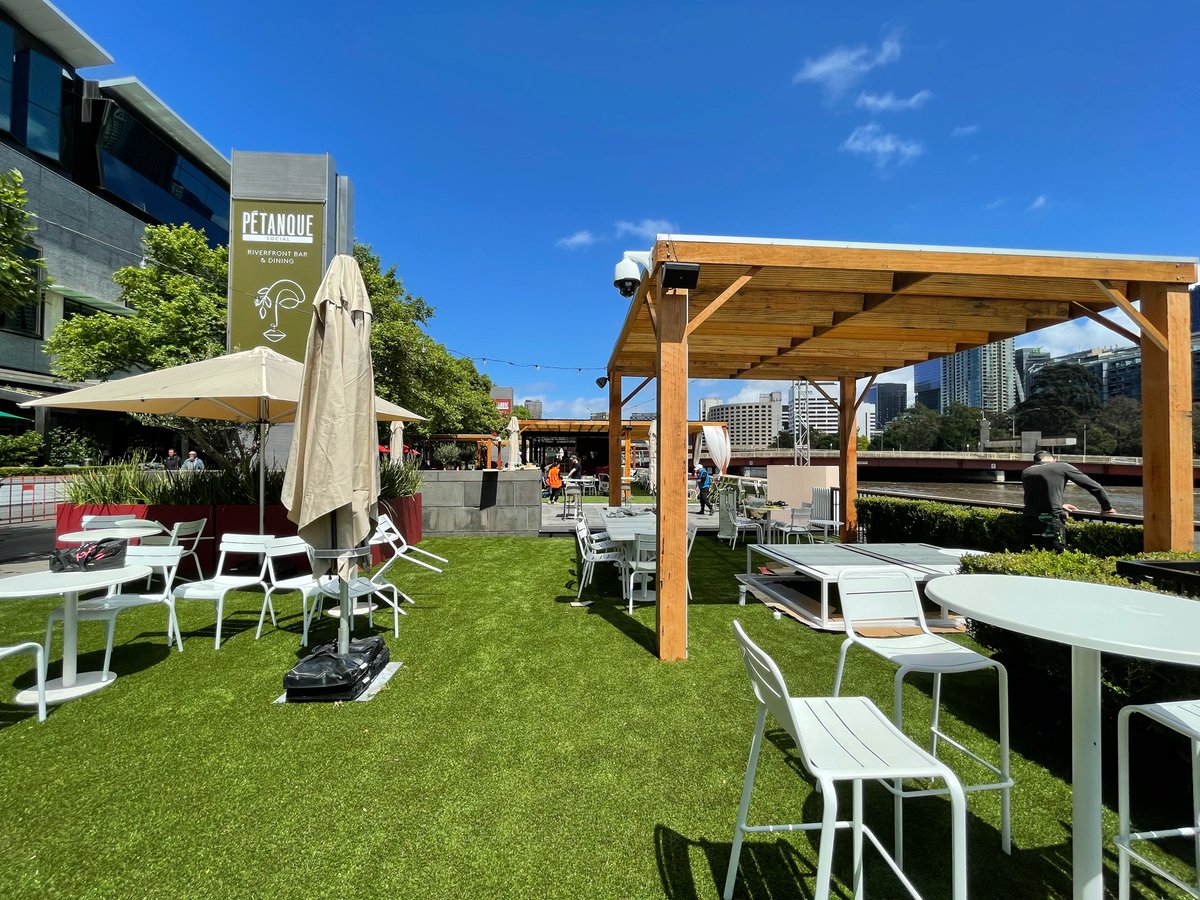 uniposAU's tweet photo. It was a beautiful #melbourne day to relaunch the Pétanque social at @crownmelbourne 
Running me&amp;u and Lightspeed Kounta #POS for effortless #table service and payment. https://t.co/J8IwpeEZiK