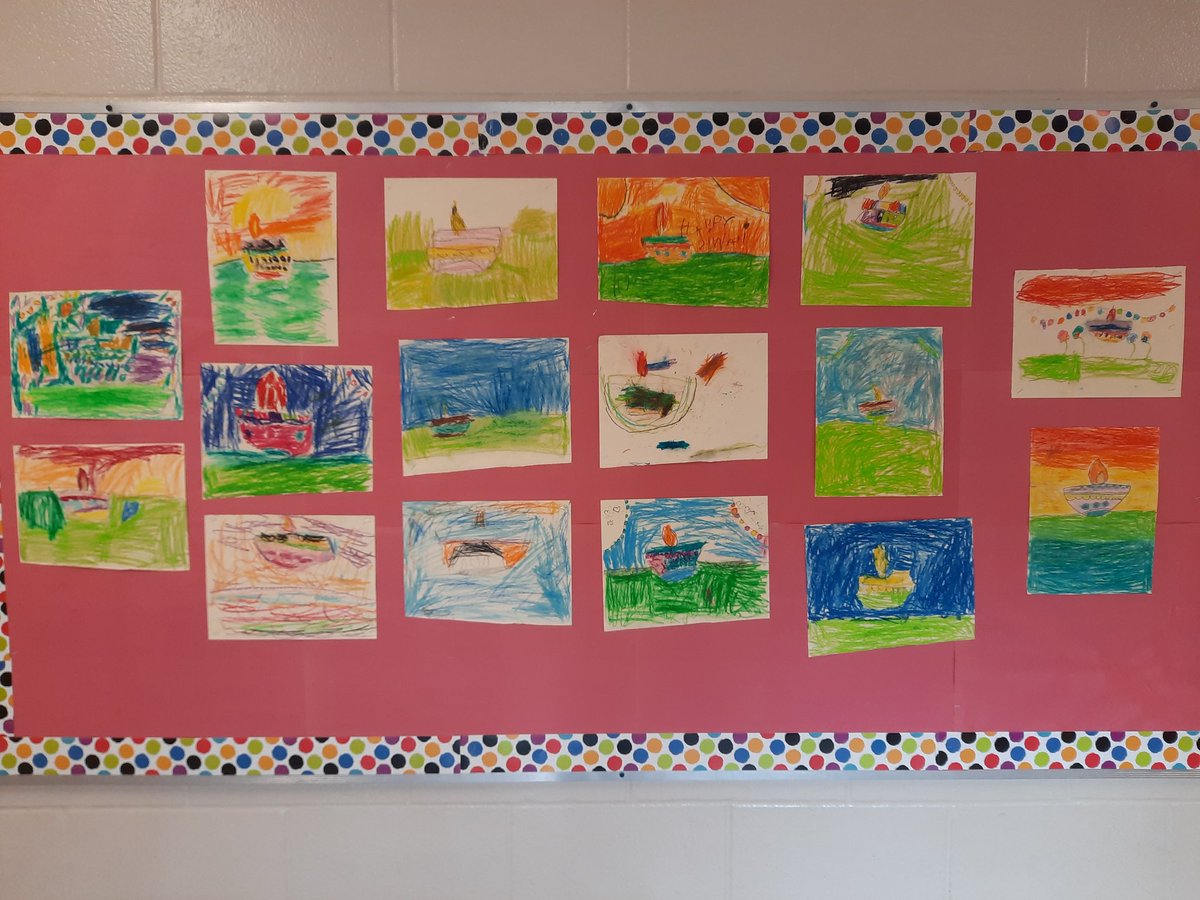 Happy Diwali from 1S2. We drew diyas and colour them with vibrant oil pastels. <a href="/DixiePSchool/">Dixie Public School</a> #littleartists #learningaboutothercultures