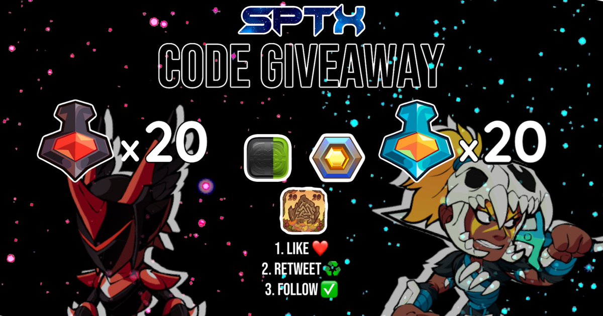 Spaceatronix's tweet photo. MASSIVE CODE GIVEAWAY!!

💰 20 Esports v1
💰 20 Esports v2
💰 Charged OG 
💰 Community Colors
💰 Autumn Avatar 2021

In order to enter:
1. Like ❤️
2. Follow ✅
3. Retweet ♻️

2 WINNERS AND I’LL DRAW IT NEXT FRIDAY (11/12/21) 👏👏 https://t.co/NzjsSRH5X8