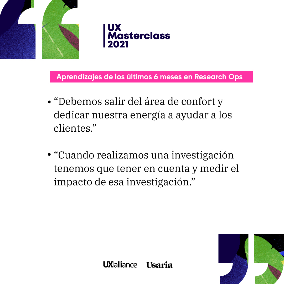 UsariaDesign's tweet photo. #TomeNota 📝Experiencias de Research Ops en la #UXMasterclass2021 con Marine Debussche, Frederic Gaillard @fgail, Annemieke van Ruiten, Yolaine Mercier @yolainemrc y Michael Baeyens @pasdebras. https://t.co/gHgATWsMlr